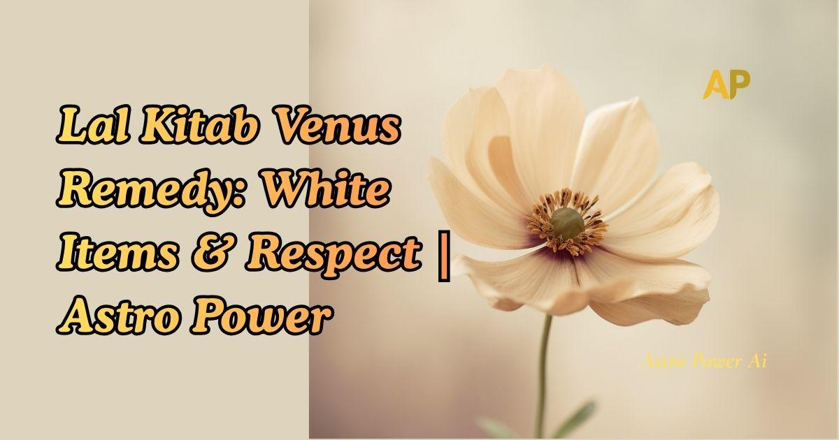 Lal Kitab Venus Remedy: White Items & Respect | Astro Power